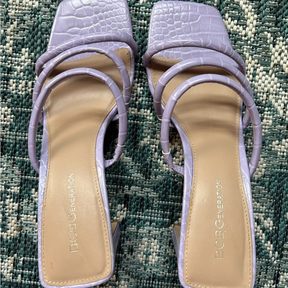 BCBGeneration Purple Strappy Heeled Sandals - Picture 2 of 7
